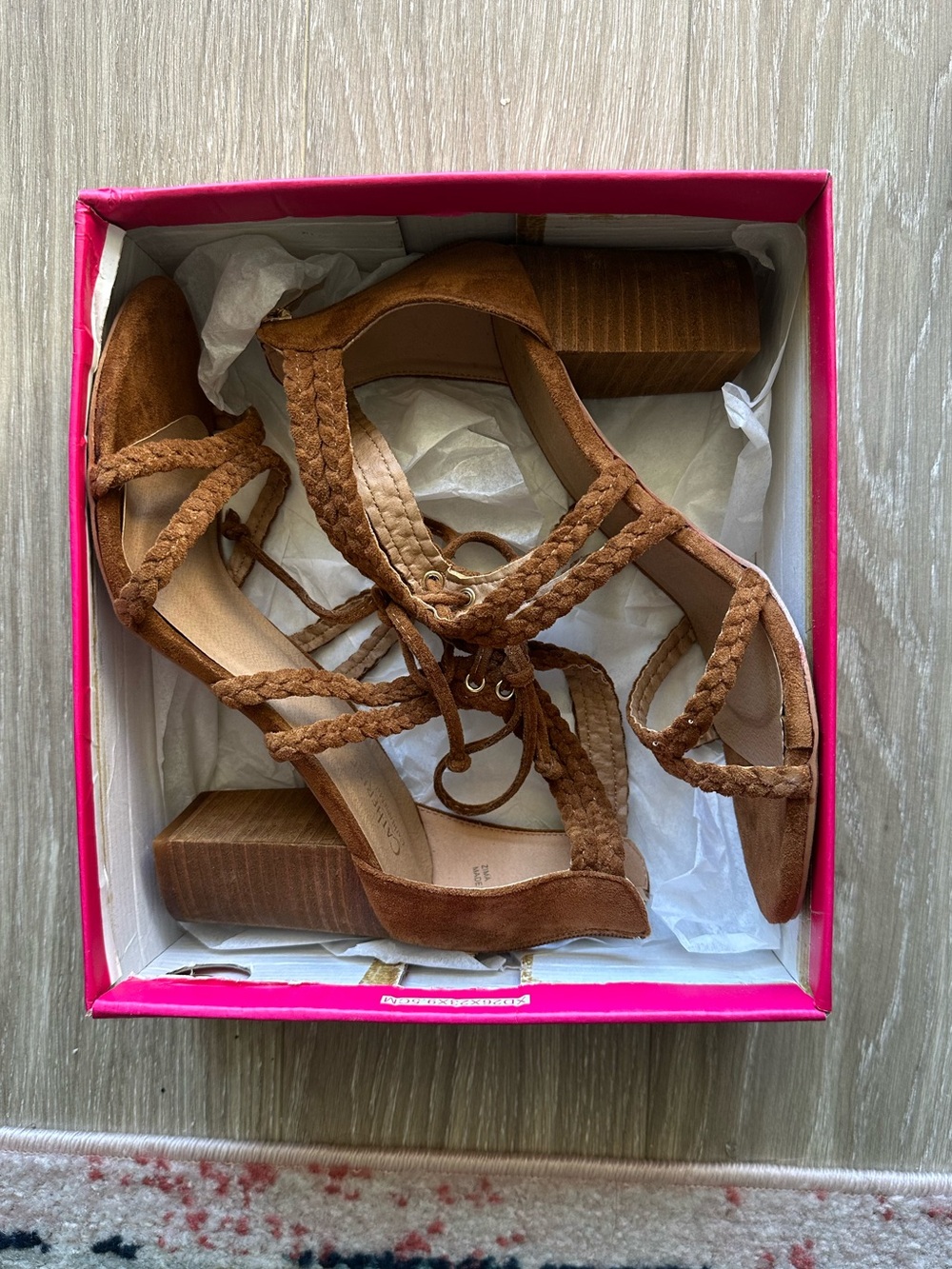 Catherine Malandrino Braided Lace-Up Block Heel Sandals - Brown